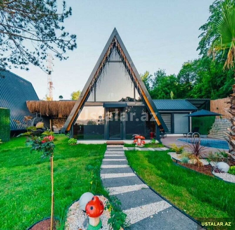Taxta konstruksiyalı A frame ev Taxta konstruksiyalı A frame ev