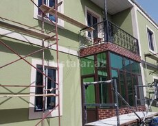 Fasad boya işləri görülür