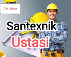 Santexnik ustası 7/24 usta xidməti