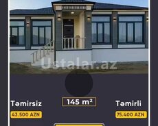 145 kvadratlı evin tikintisi