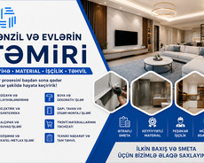 Mənzil, ofis, fərdi evlərin təmiri